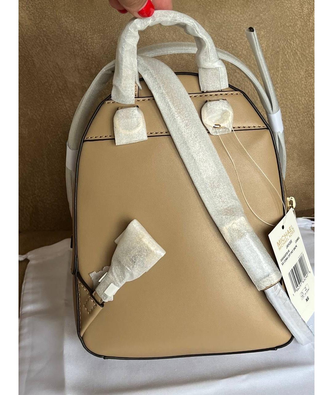 MICHAEL KORS Бежевый кожаный рюкзак, фото 2
