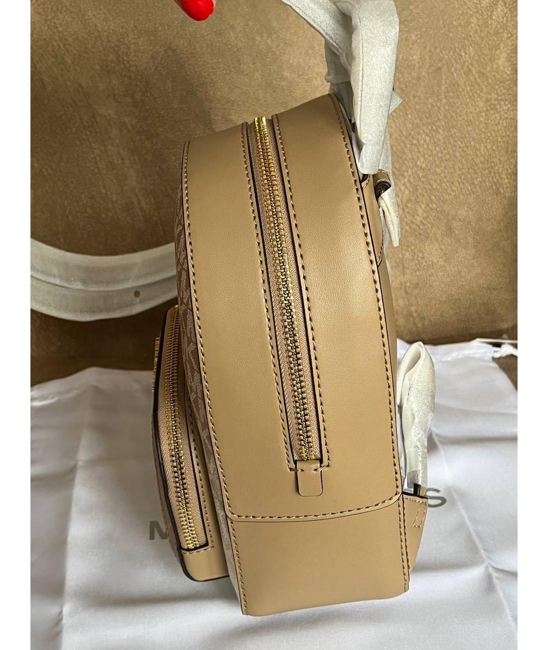 MICHAEL KORS Бежевый кожаный рюкзак, фото 3