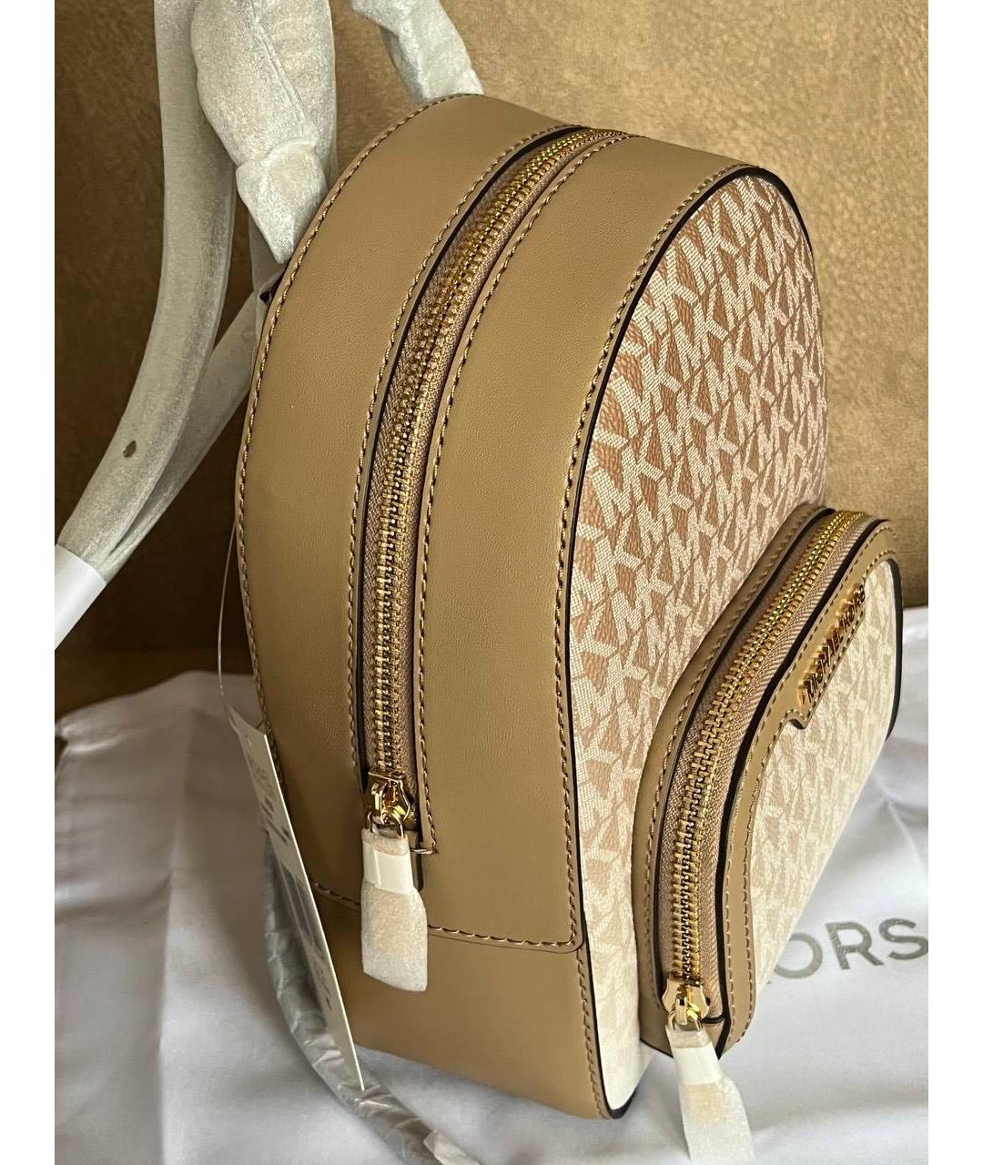 MICHAEL KORS Бежевый кожаный рюкзак, фото 5