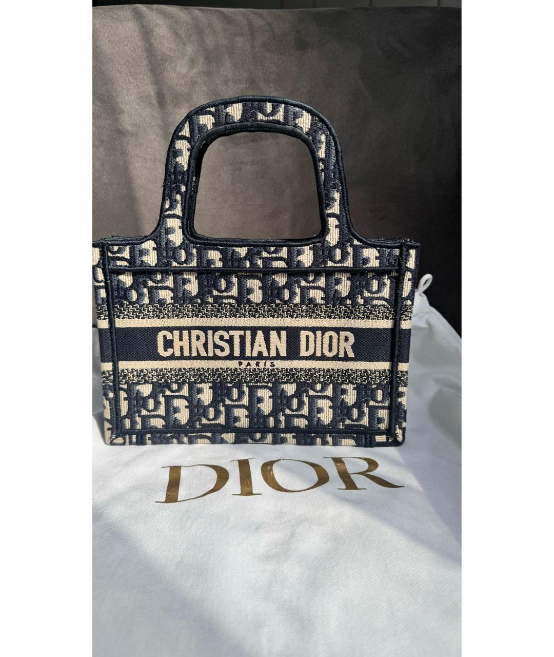 CHRISTIAN DIOR Синяя тканевая сумка с короткими ручками, фото 8