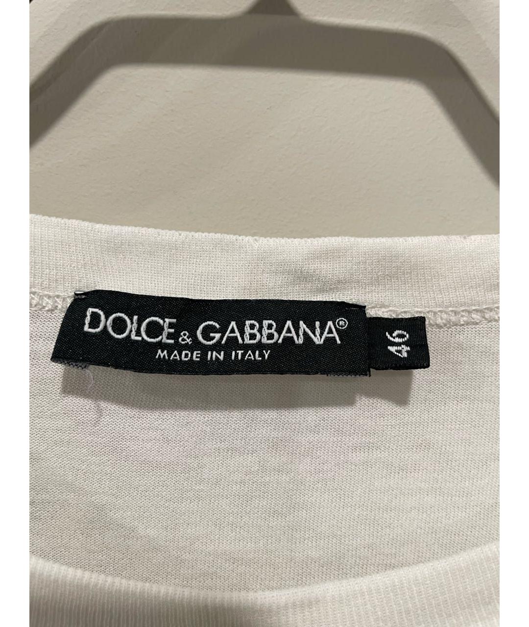 DOLCE&GABBANA Белая хлопковая футболка, фото 3