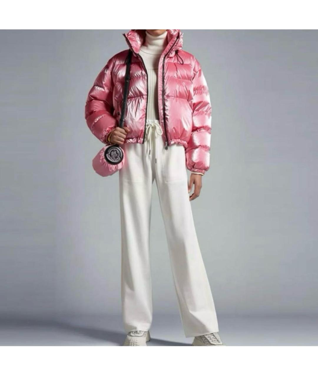 MONCLER Розовая синтетическая куртка, фото 8