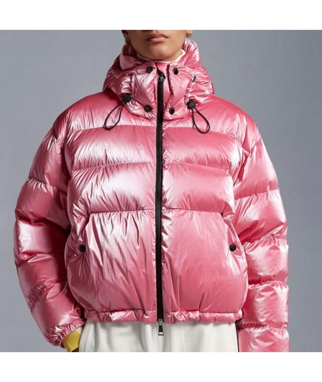 MONCLER Розовая синтетическая куртка, фото 2