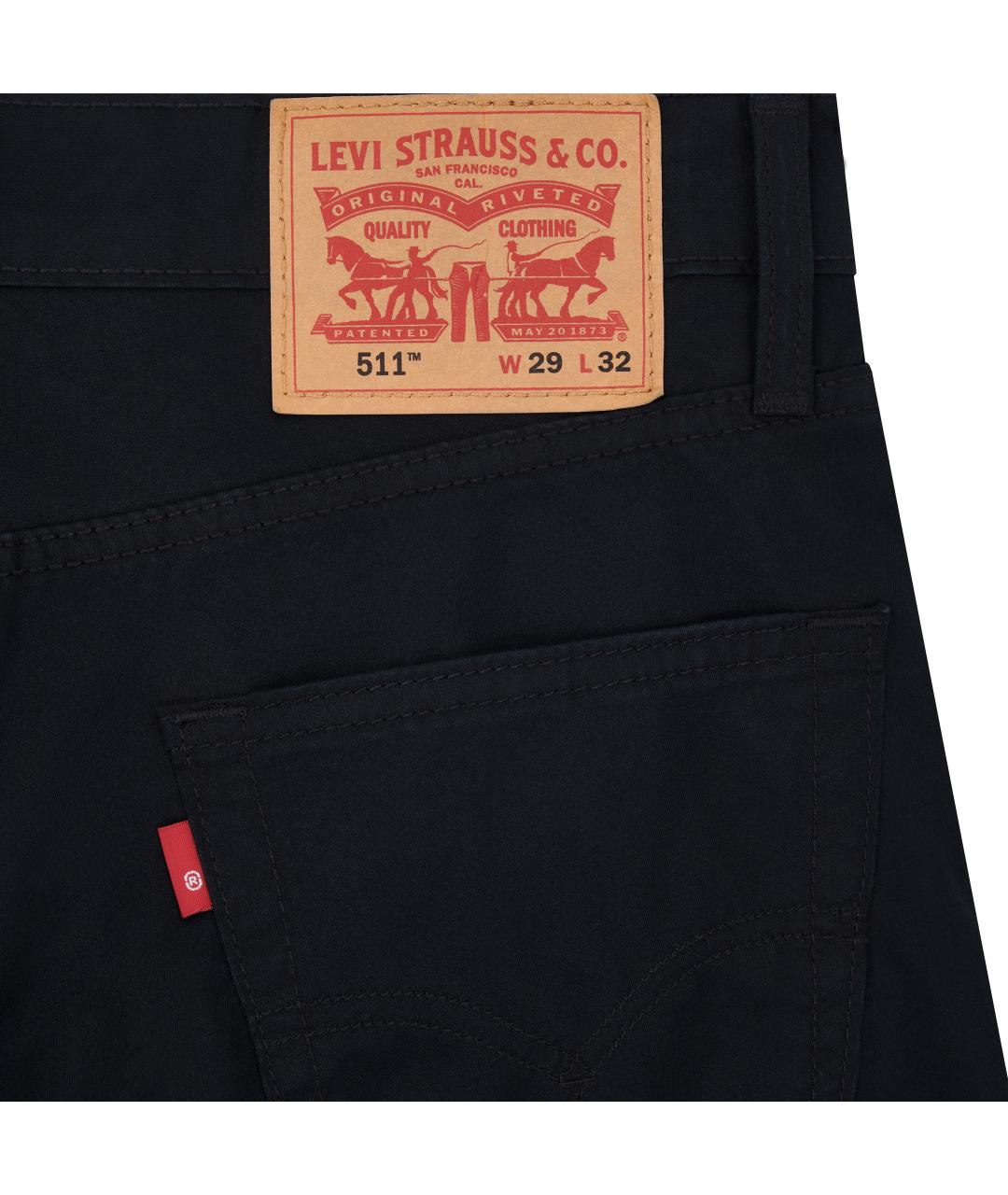 LEVI'S Черные хлопковые прямые джинсы, фото 3