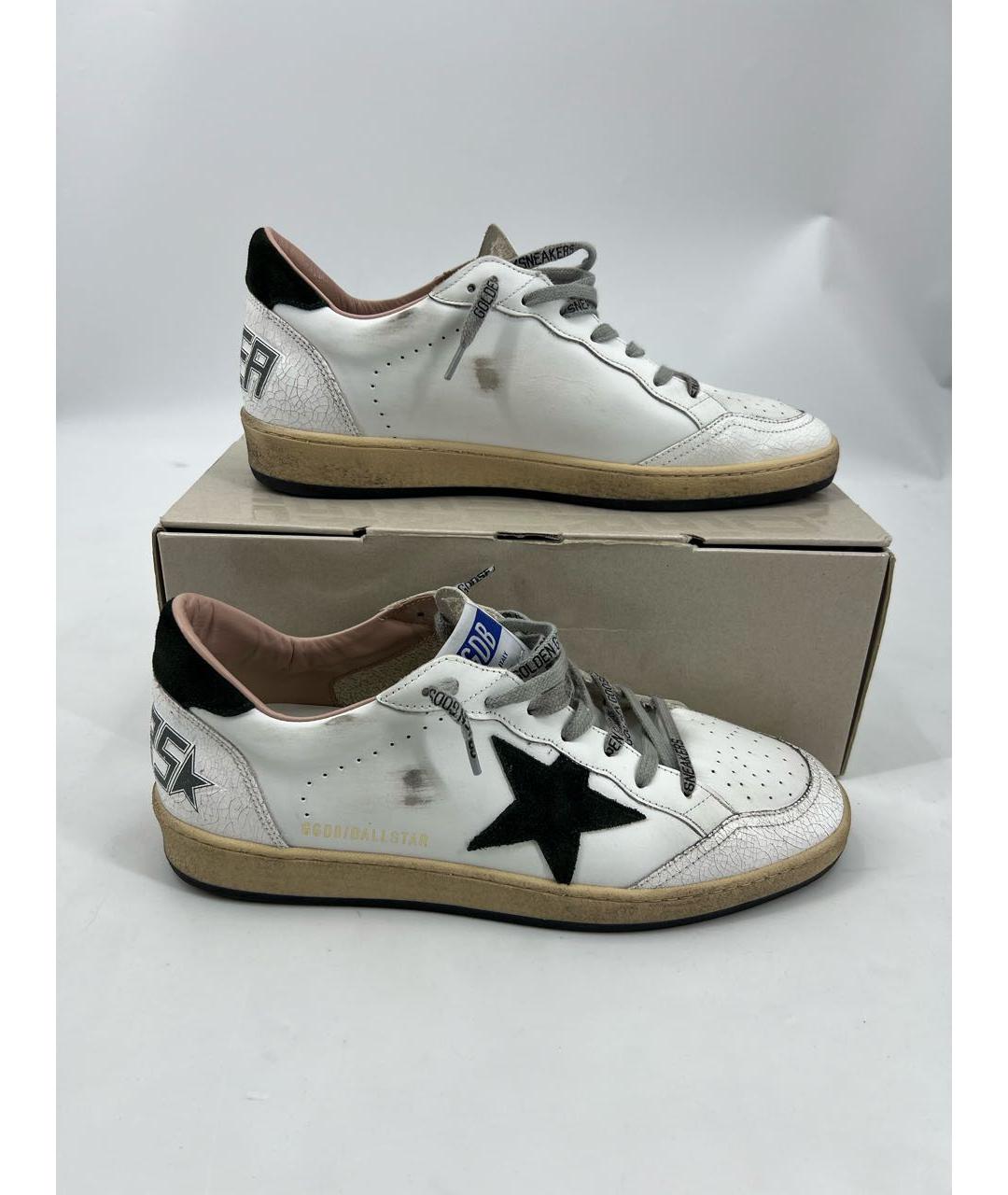 GOLDEN GOOSE DELUXE BRAND Белые кожаные низкие кроссовки / кеды, фото 5