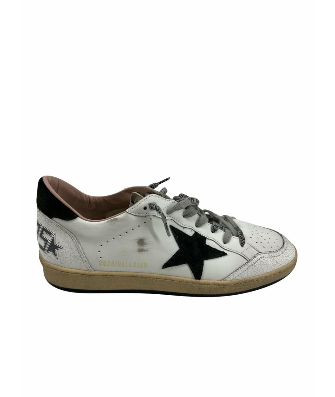 GOLDEN GOOSE DELUXE BRAND Белые кожаные низкие кроссовки / кеды, фото 1