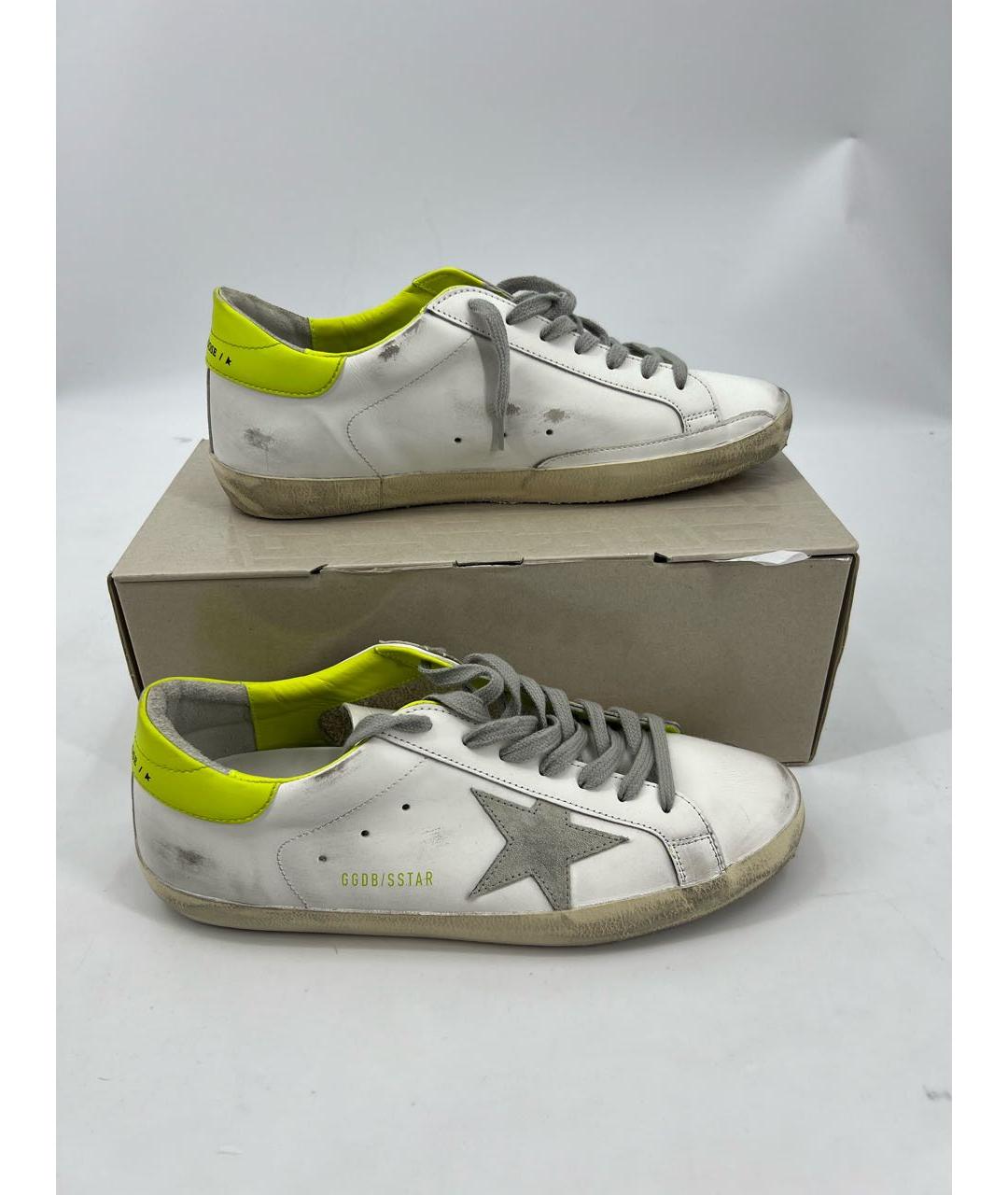 GOLDEN GOOSE DELUXE BRAND Белые кожаные низкие кроссовки / кеды, фото 5