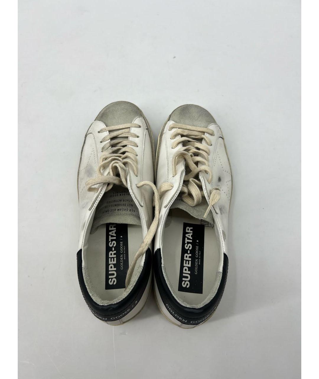 GOLDEN GOOSE DELUXE BRAND Белые кожаные низкие кроссовки / кеды, фото 3