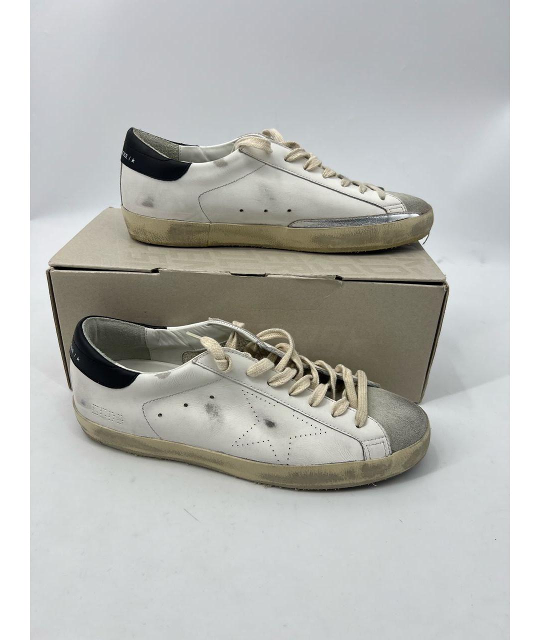 GOLDEN GOOSE DELUXE BRAND Белые кожаные низкие кроссовки / кеды, фото 5