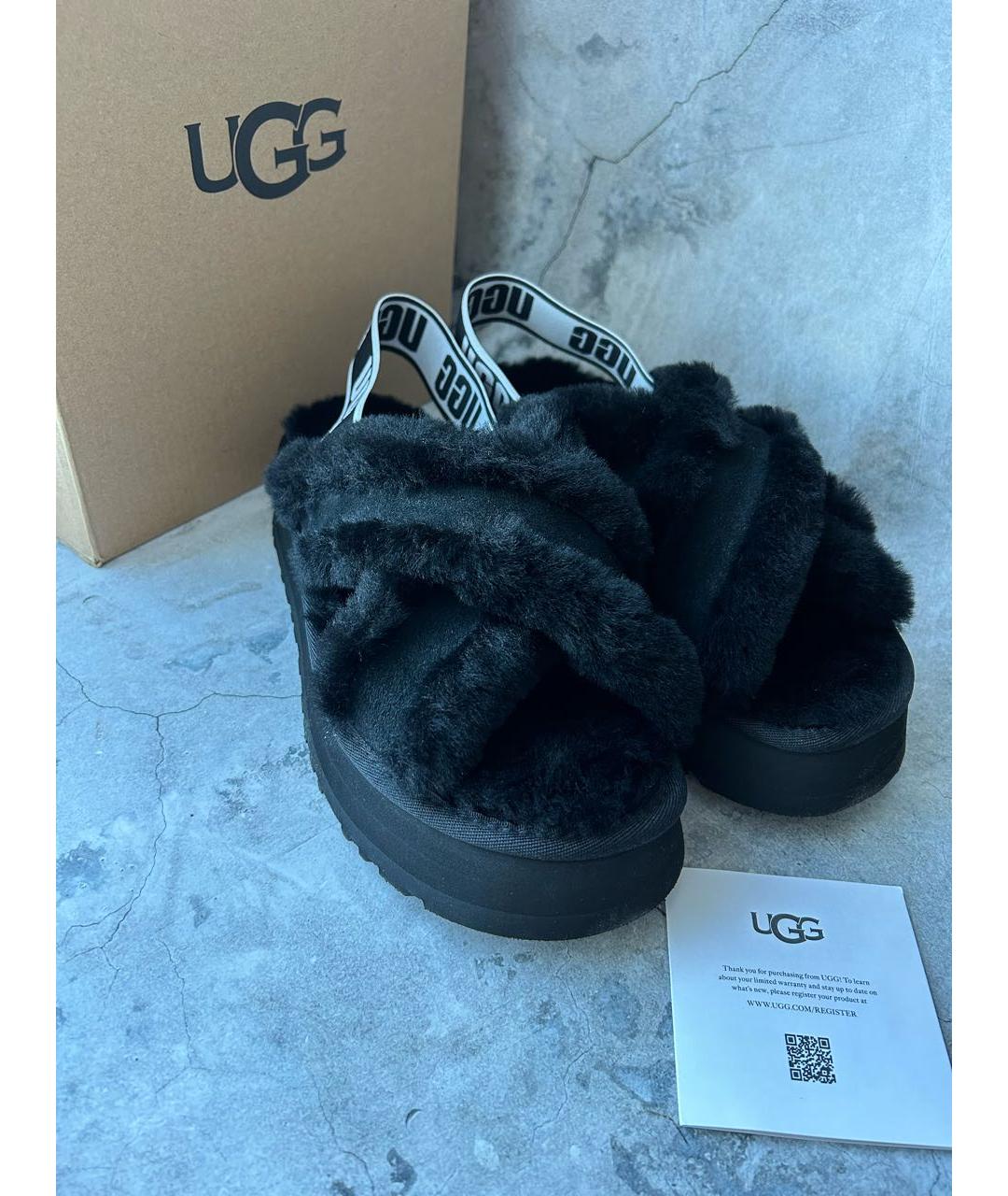 UGG AUSTRALIA Черные сандалии, фото 2