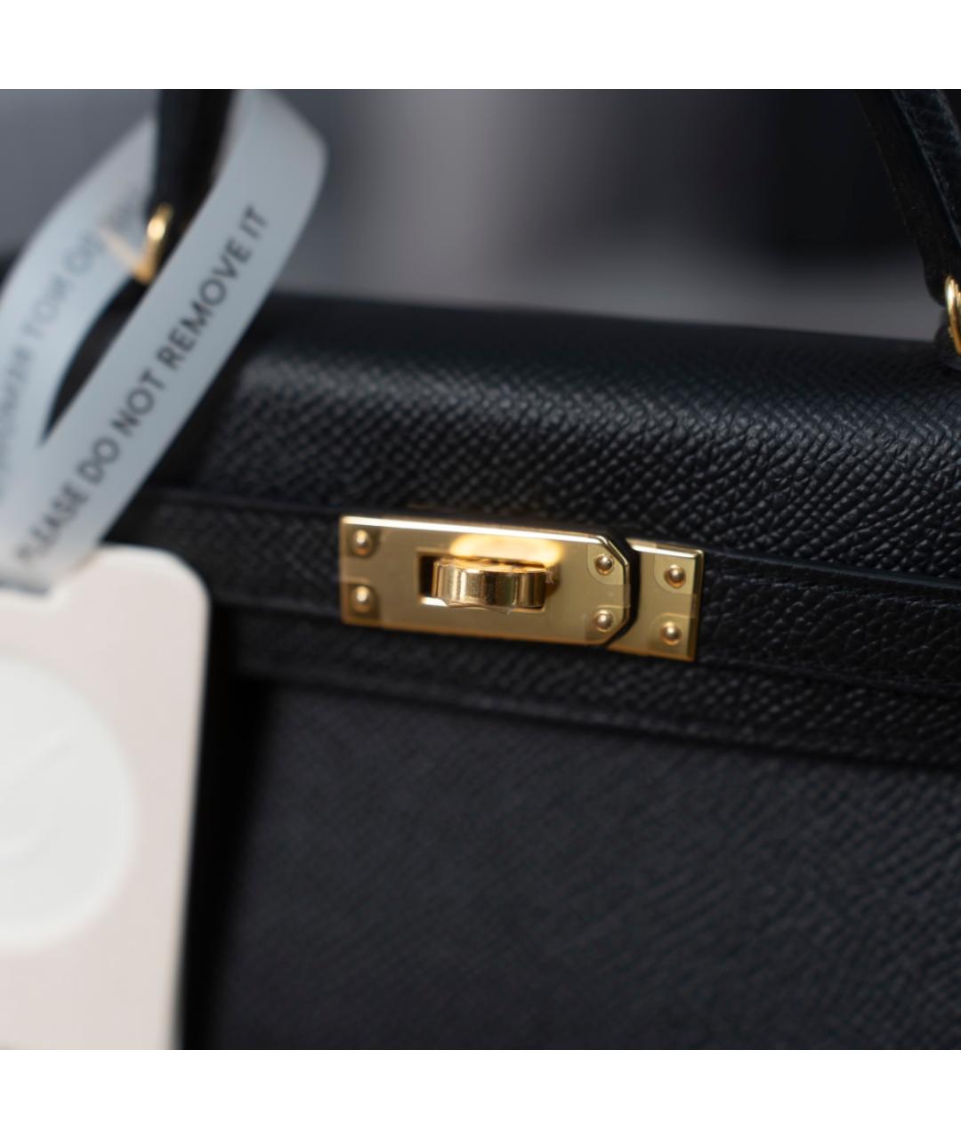 HERMES Черная кожаная сумка с короткими ручками, фото 8