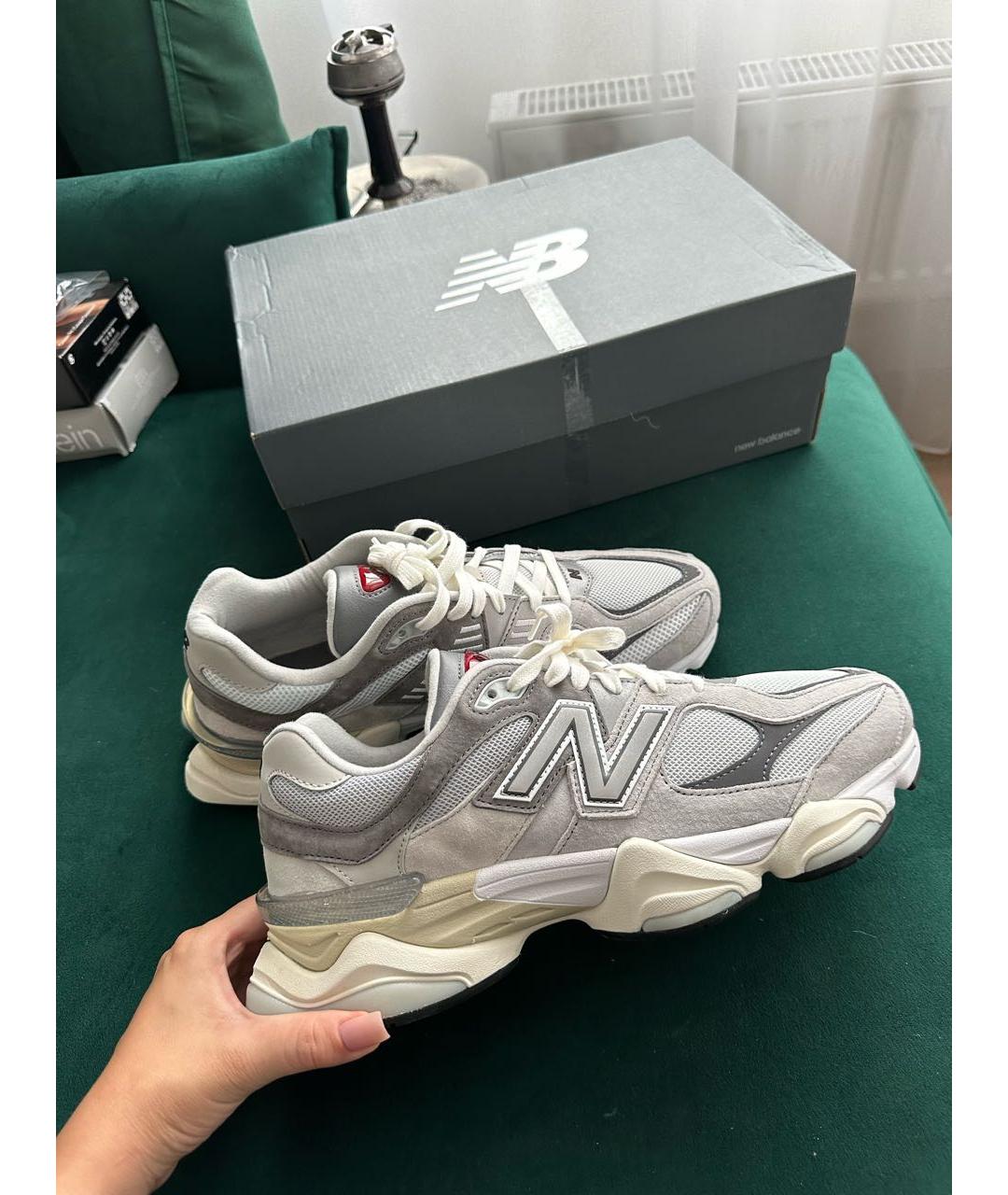 NEW BALANCE Серые замшевые низкие кроссовки / кеды, фото 2