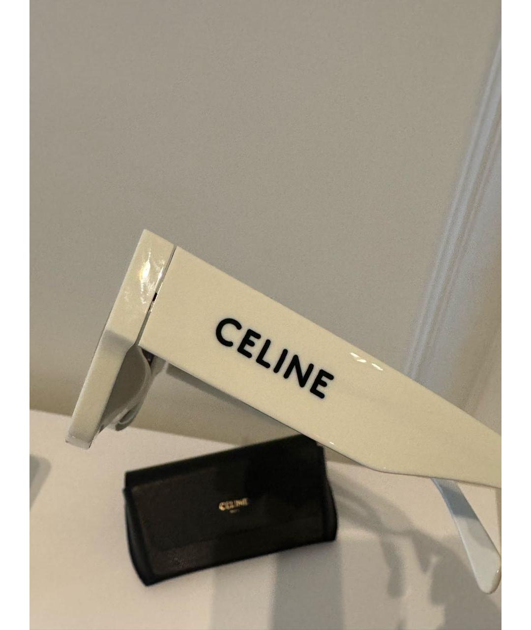 CELINE Белые пластиковые солнцезащитные очки, фото 3