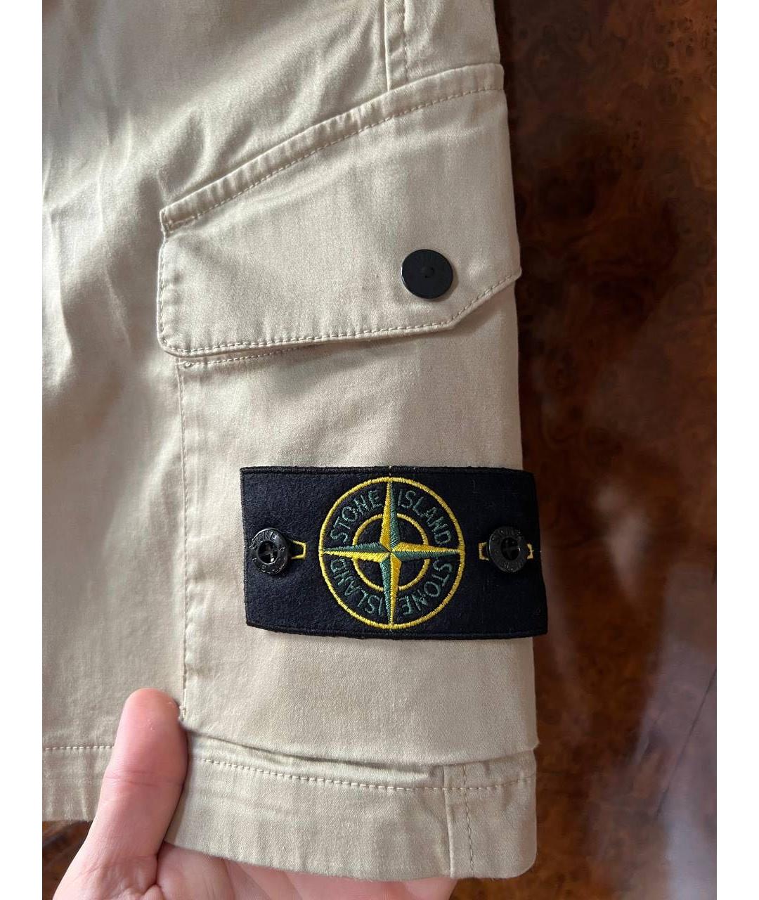 STONE ISLAND Бежевые шорты, фото 2