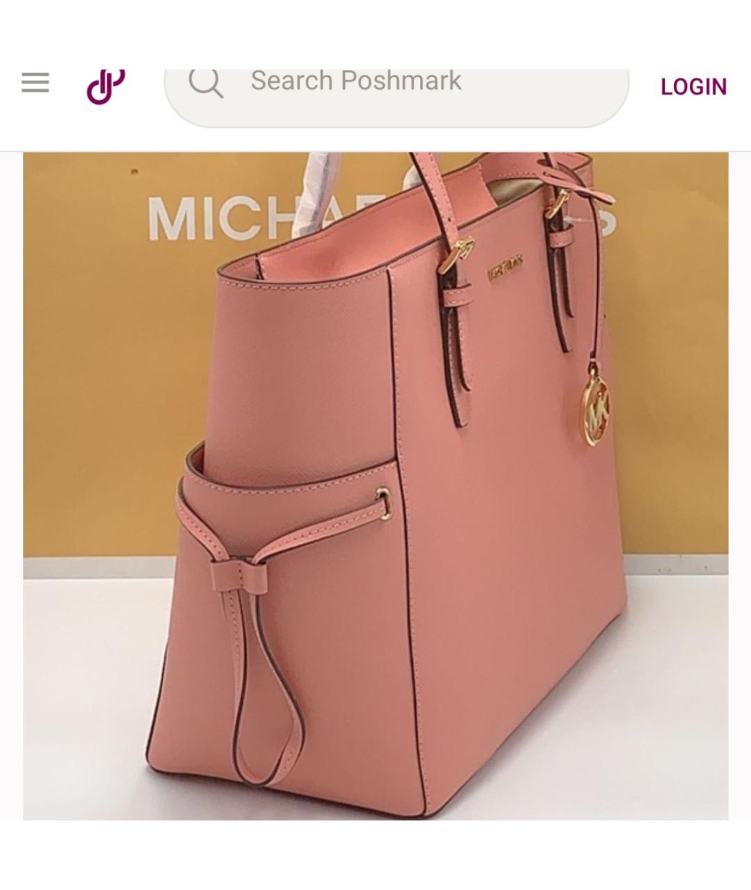 MICHAEL KORS Коралловая кожаная сумка тоут, фото 2