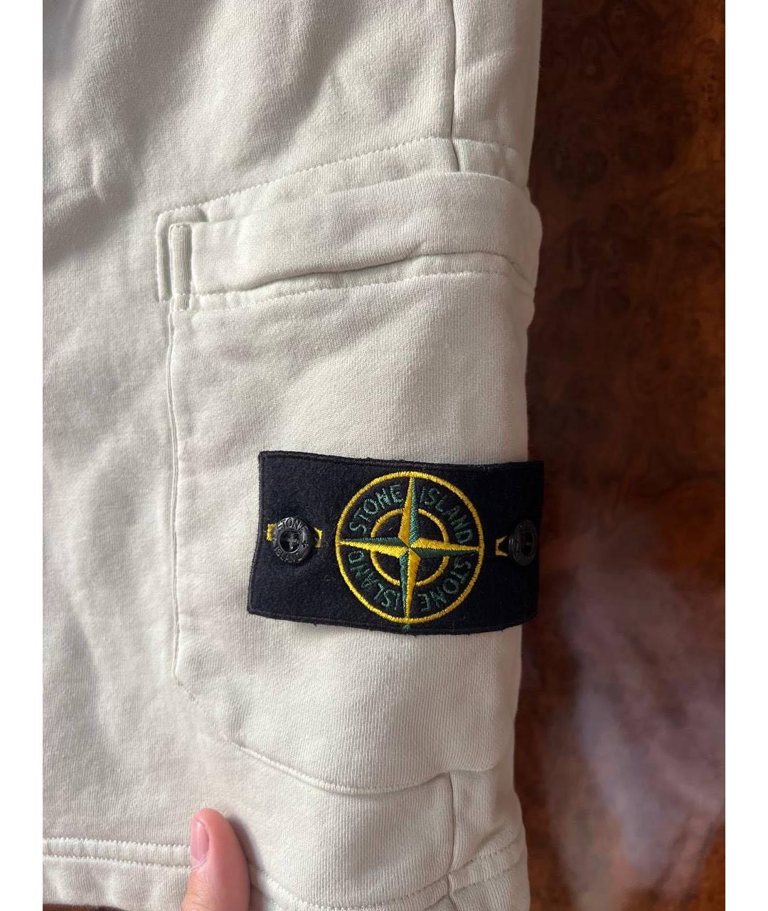 STONE ISLAND Бежевые хлопковые шорты, фото 2