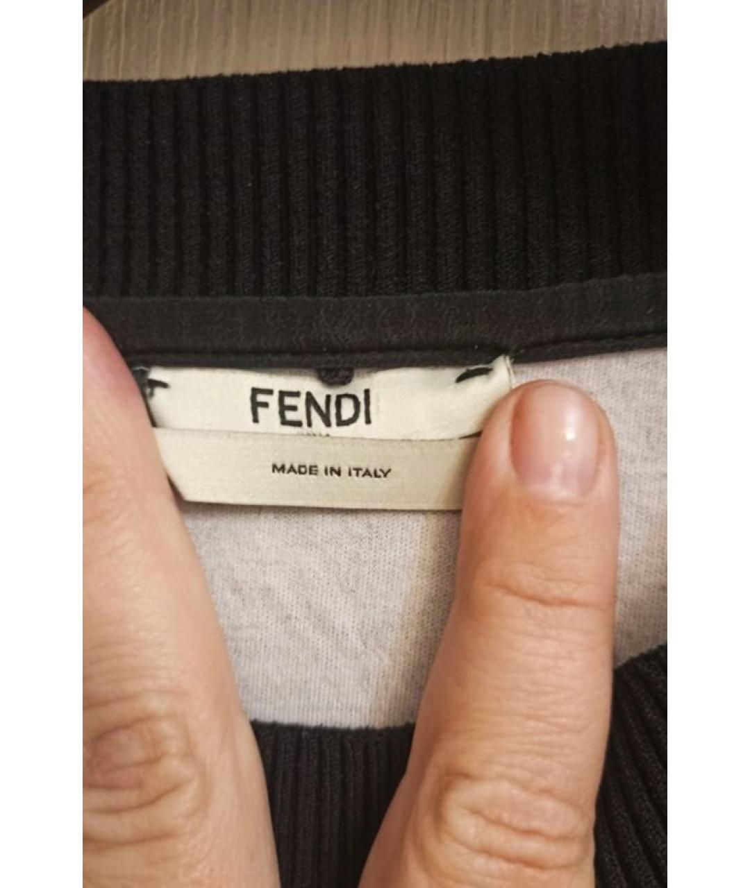 FENDI Черный хлопковый джемпер / свитер, фото 3