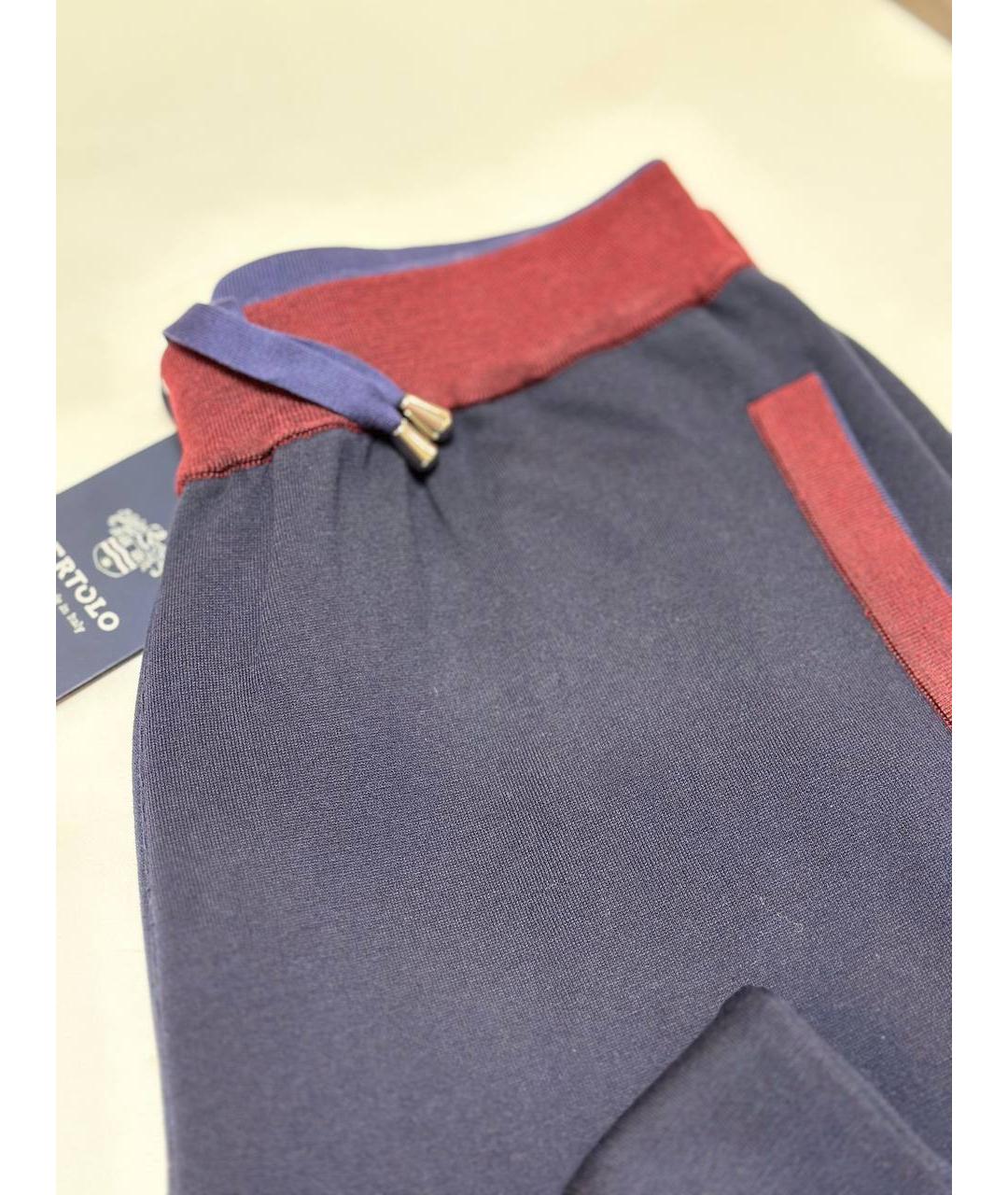 BERTOLO LUXURY MENSWEAR Антрацитовые хлопко-эластановые повседневные брюки, фото 2