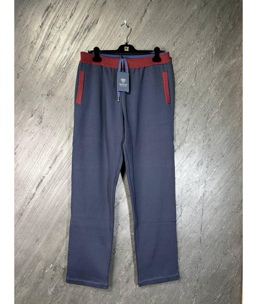 BERTOLO LUXURY MENSWEAR Антрацитовые хлопко-эластановые повседневные брюки, фото 3