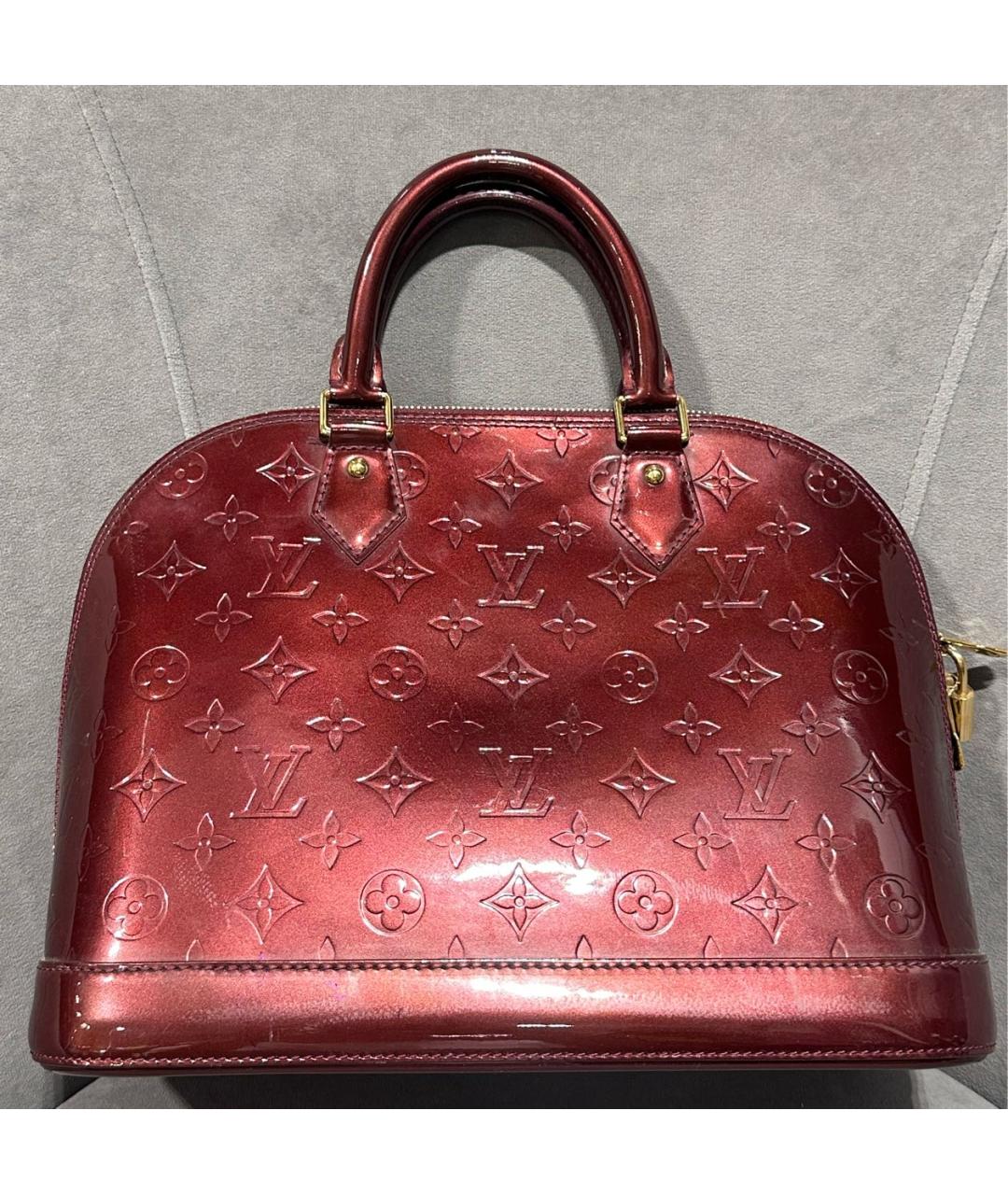 LOUIS VUITTON Бордовая сумка с короткими ручками из лакированной кожи, фото 9