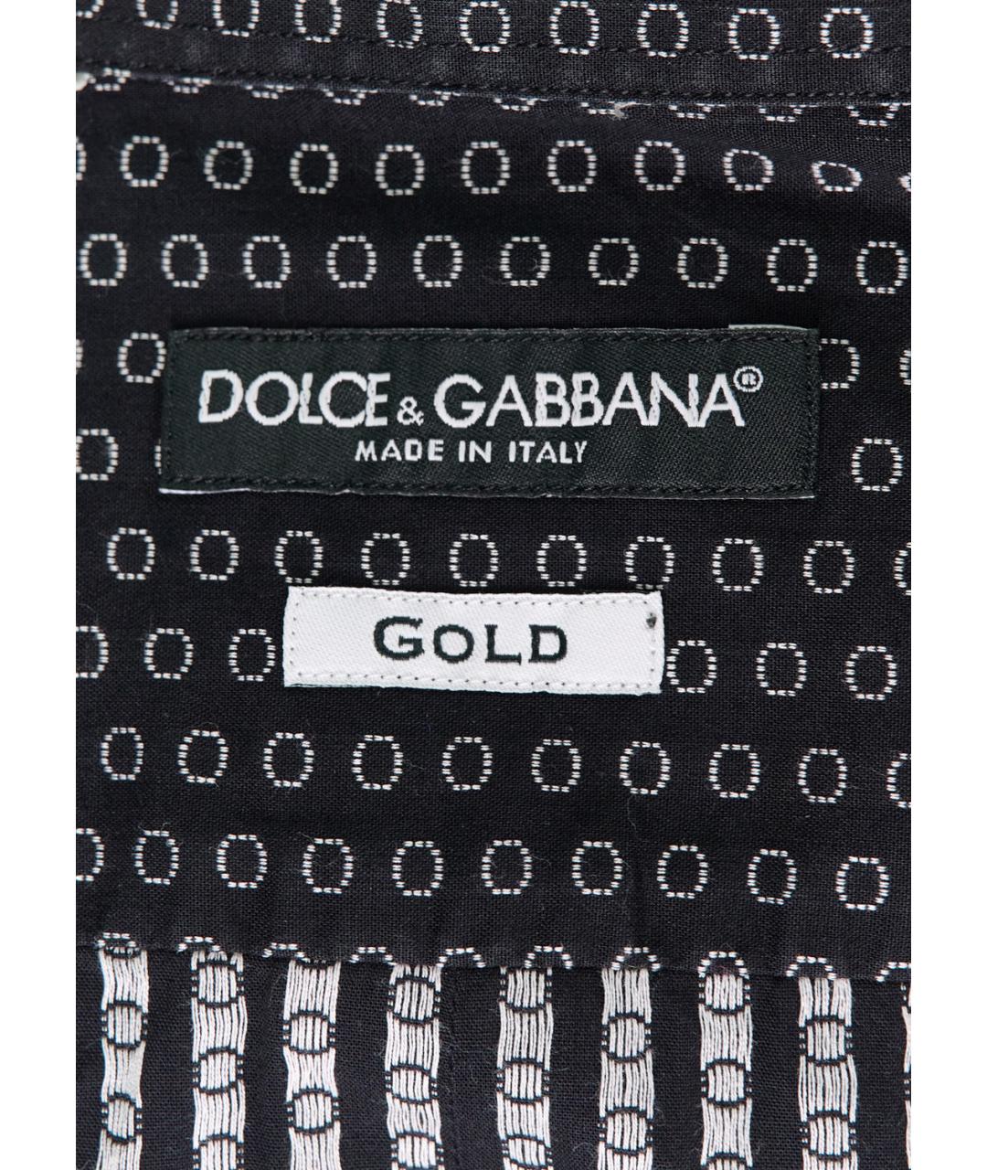 DOLCE&GABBANA Черная хлопковая классическая рубашка, фото 3