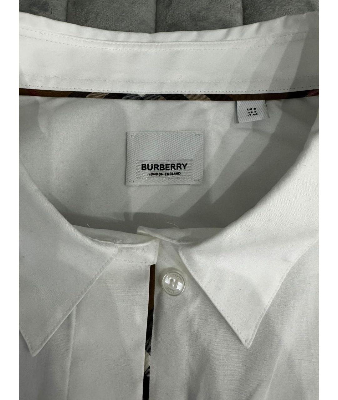 BURBERRY Белая хлопковая рубашка, фото 3
