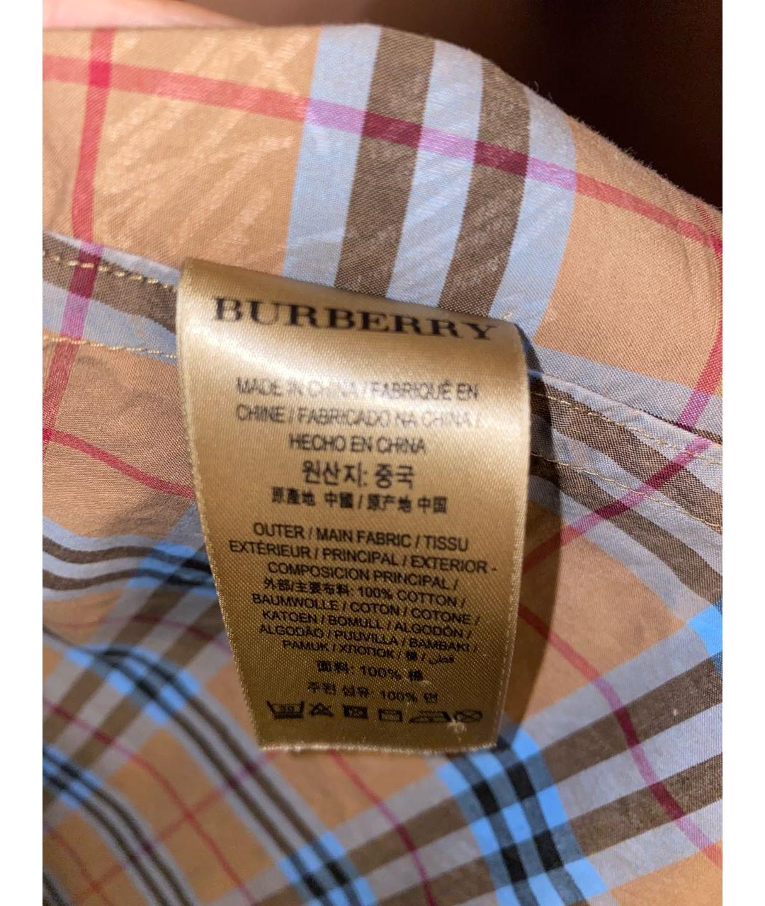 BURBERRY Коричневая хлопковая рубашка, фото 7