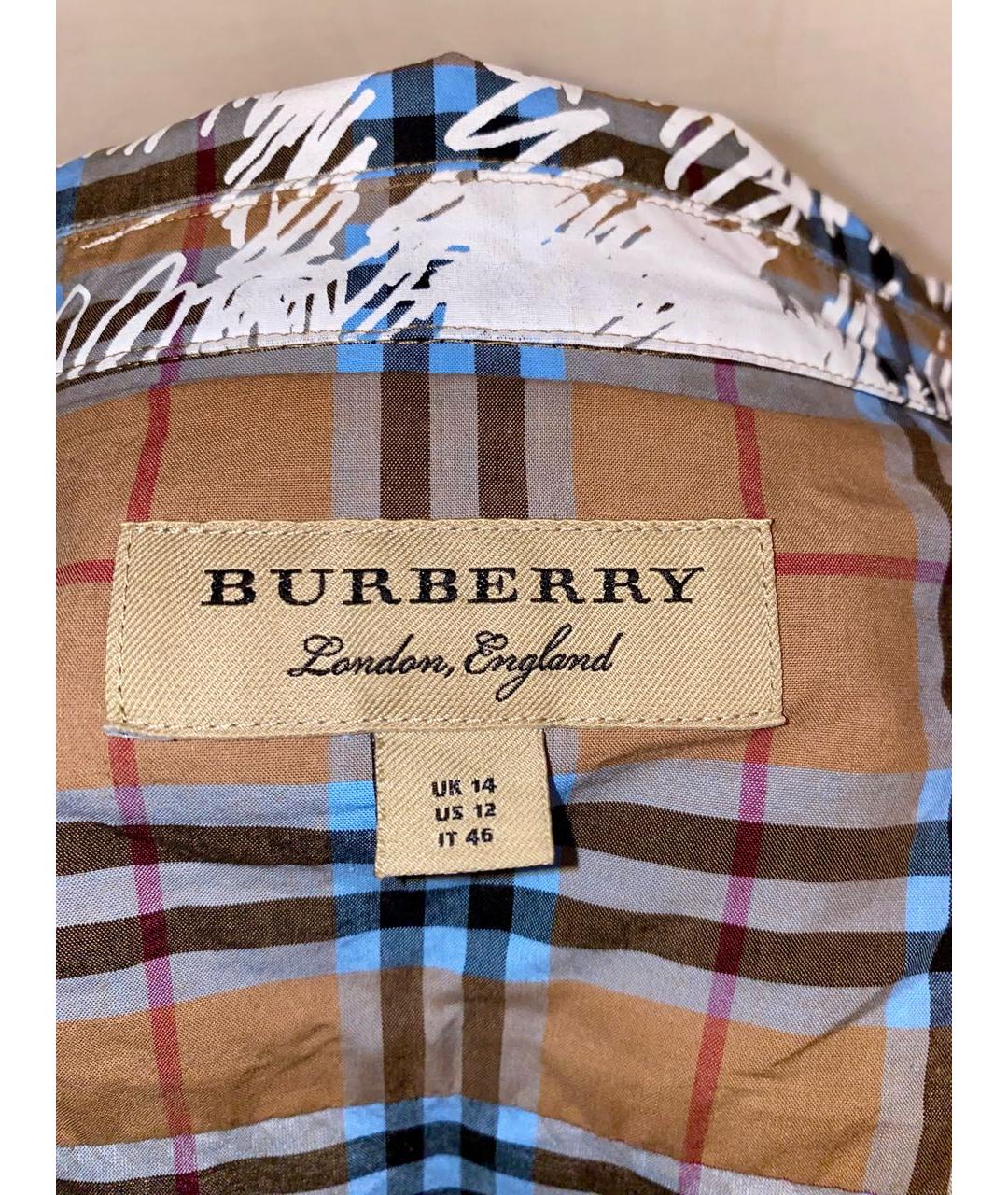 BURBERRY Коричневая хлопковая рубашка, фото 6