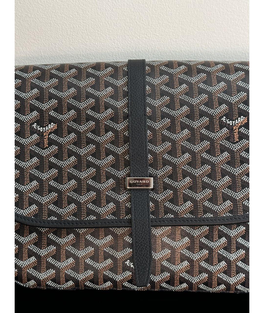 GOYARD Черная кожаная сумка на плечо, фото 6