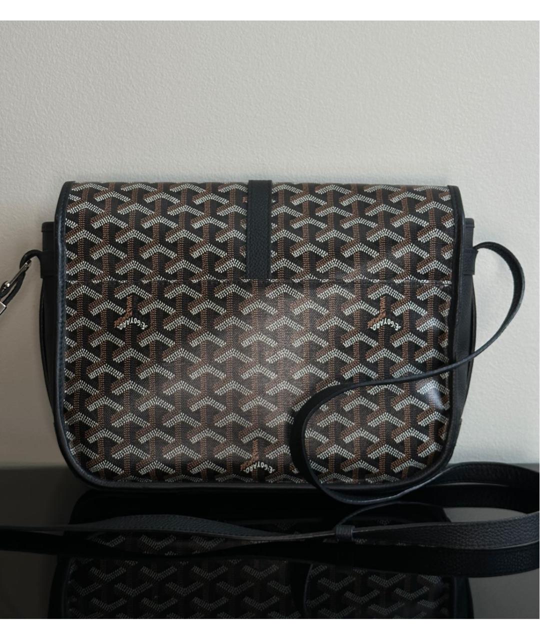 GOYARD Черная кожаная сумка на плечо, фото 3