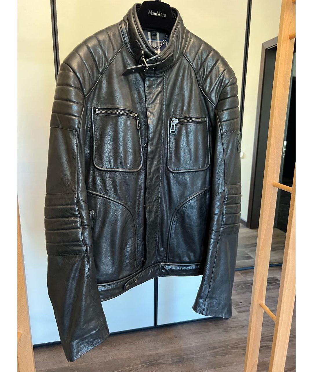 BELSTAFF Черная кожаная куртка, фото 9