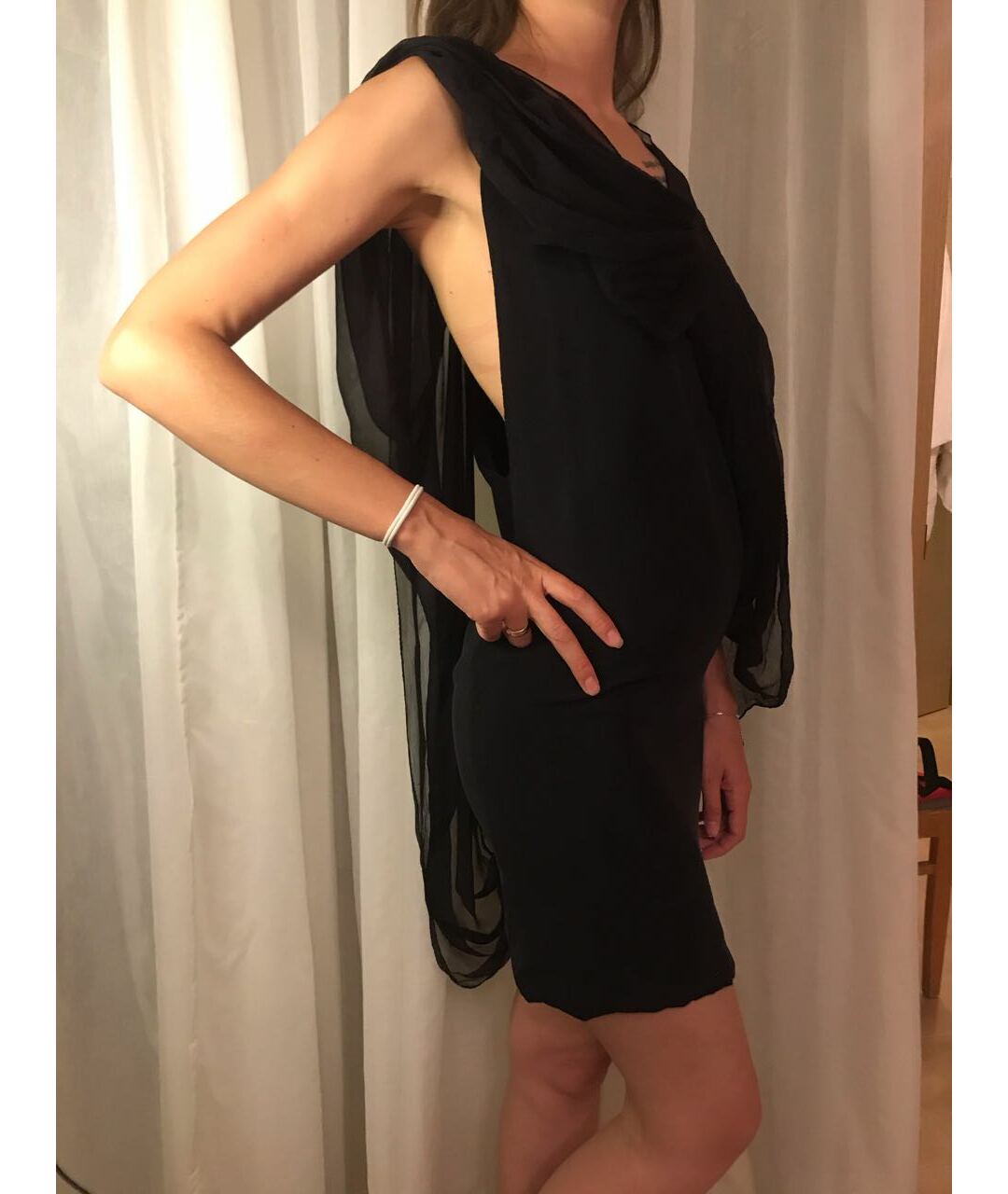 FENDI Черное шелковое коктейльное платье, фото 3