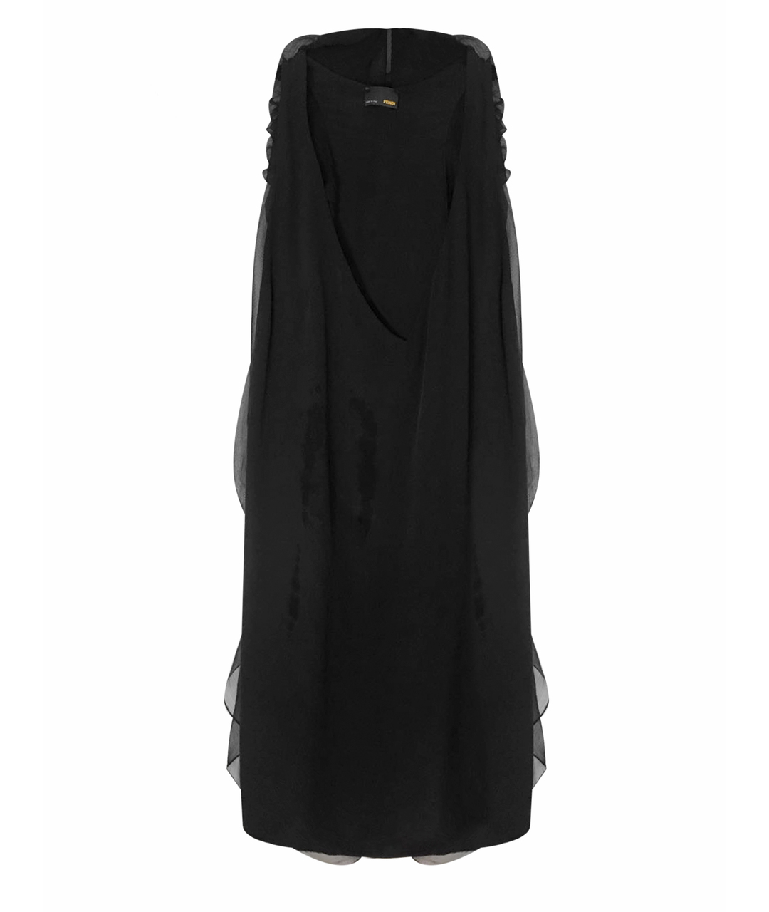FENDI Черное шелковое коктейльное платье, фото 1