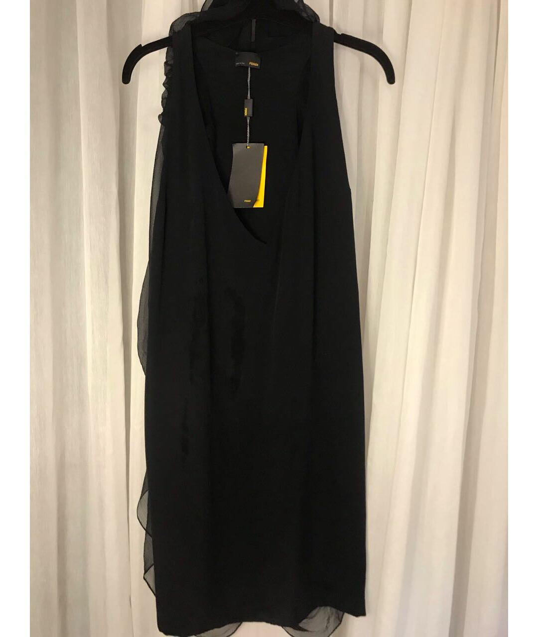 FENDI Черное шелковое коктейльное платье, фото 5