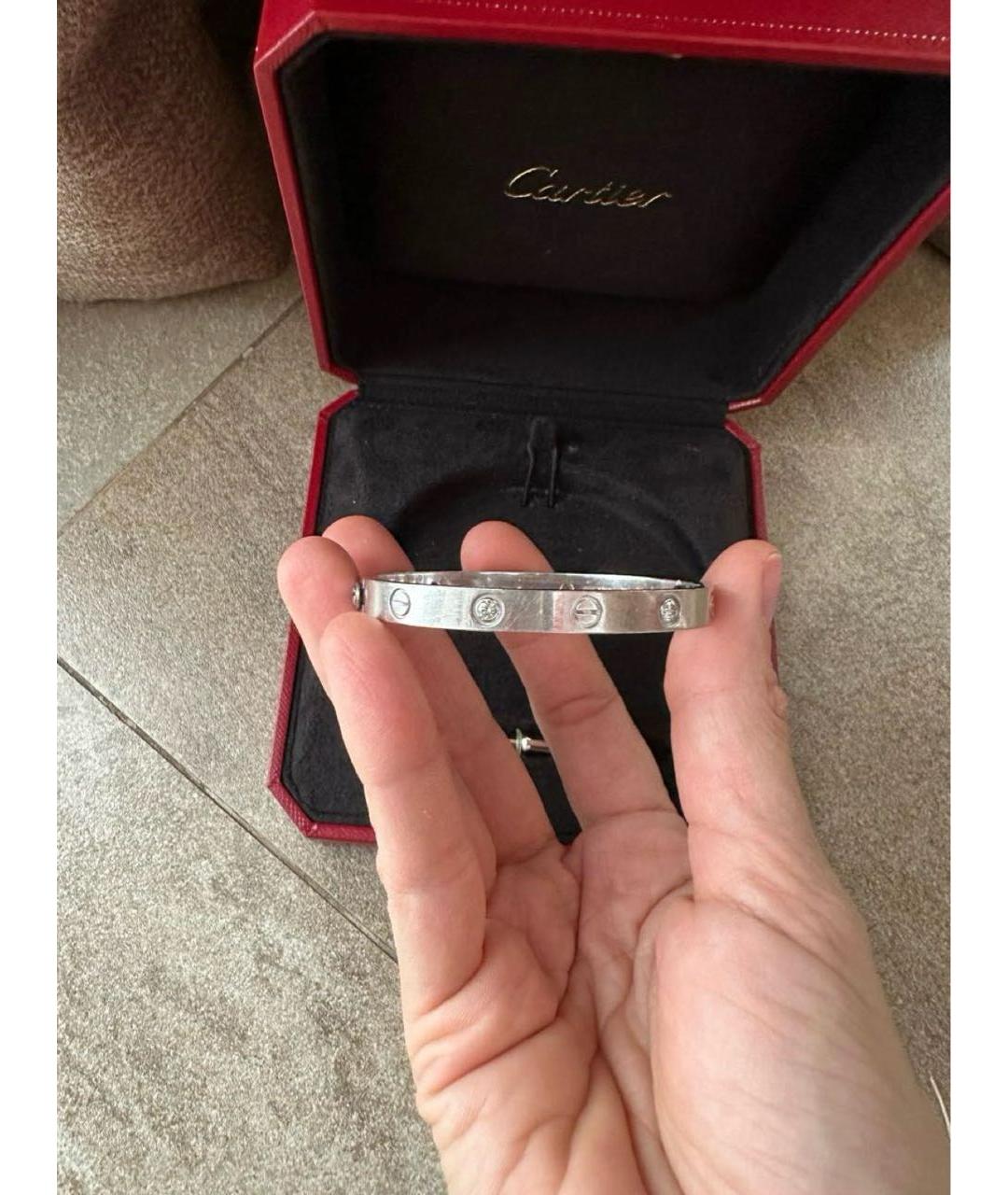 CARTIER Серебрянный браслет из белого золота, фото 3