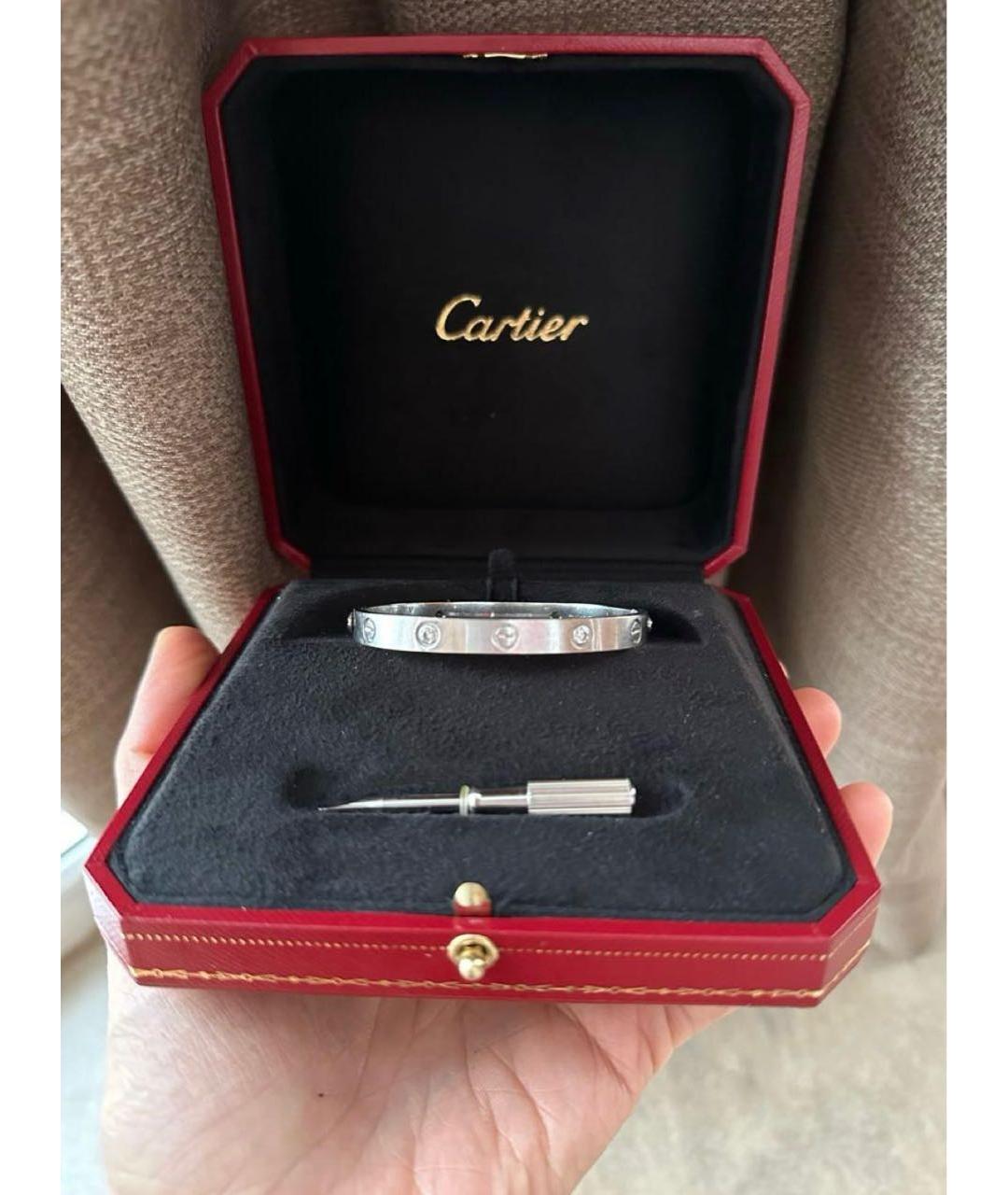 CARTIER Серебрянный браслет из белого золота, фото 2