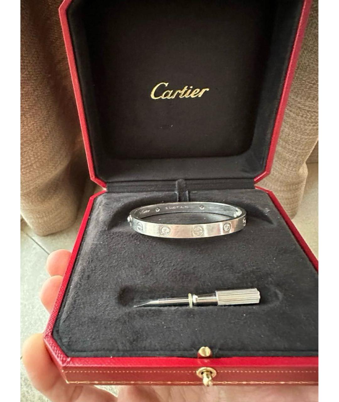 CARTIER Серебрянный браслет из белого золота, фото 4