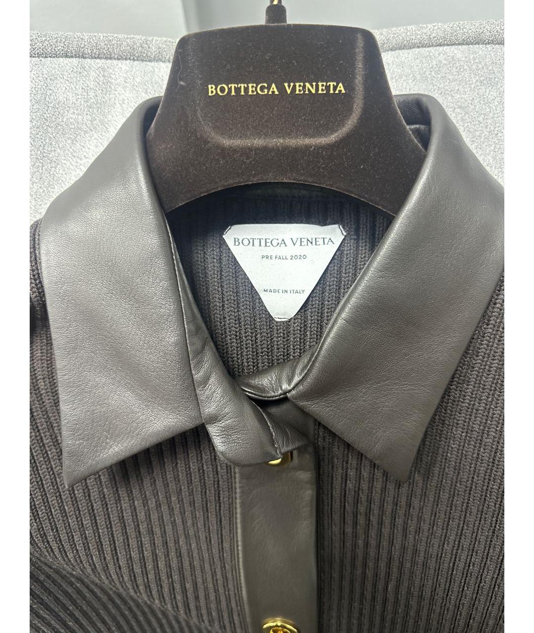 BOTTEGA VENETA Коричневый шерстяной кардиган, фото 3