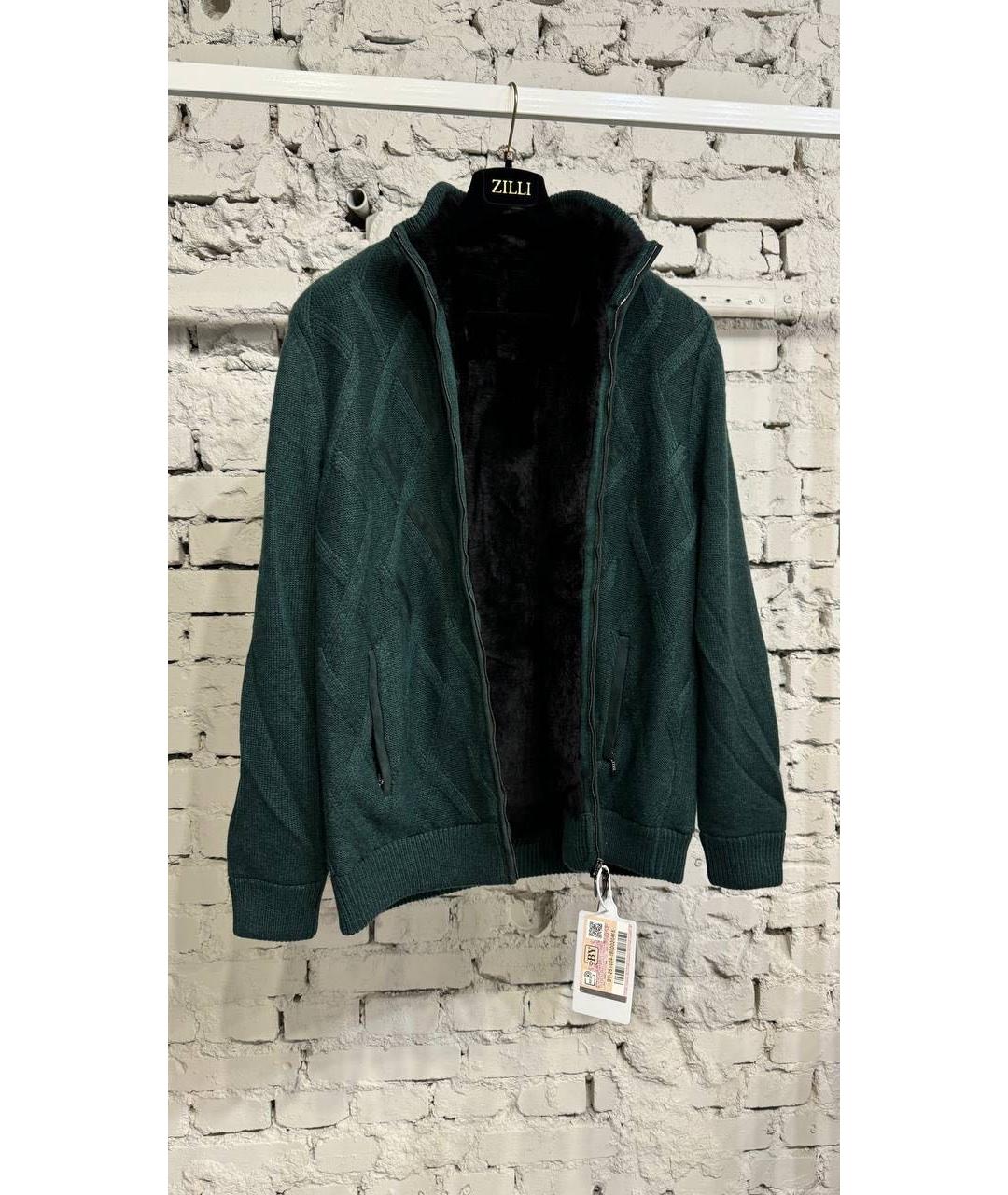 ZILLI Зеленая кашемировая дубленка/шуба, фото 9