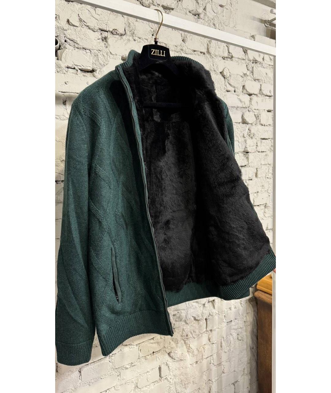 ZILLI Зеленая кашемировая дубленка/шуба, фото 5