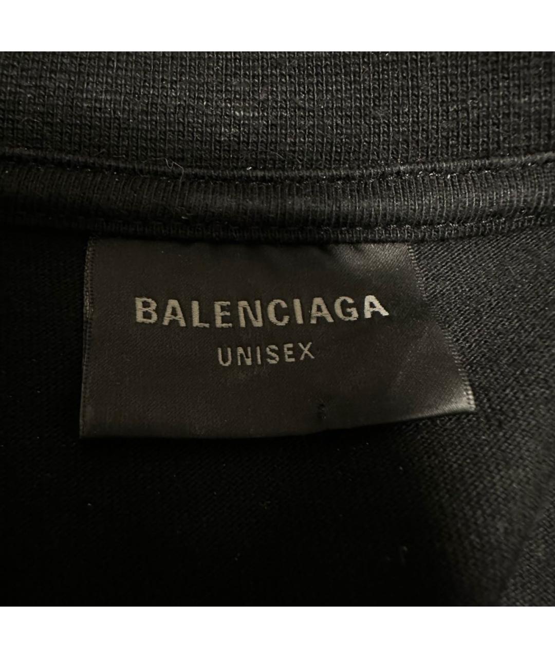 BALENCIAGA Черная хлопковая футболка, фото 4