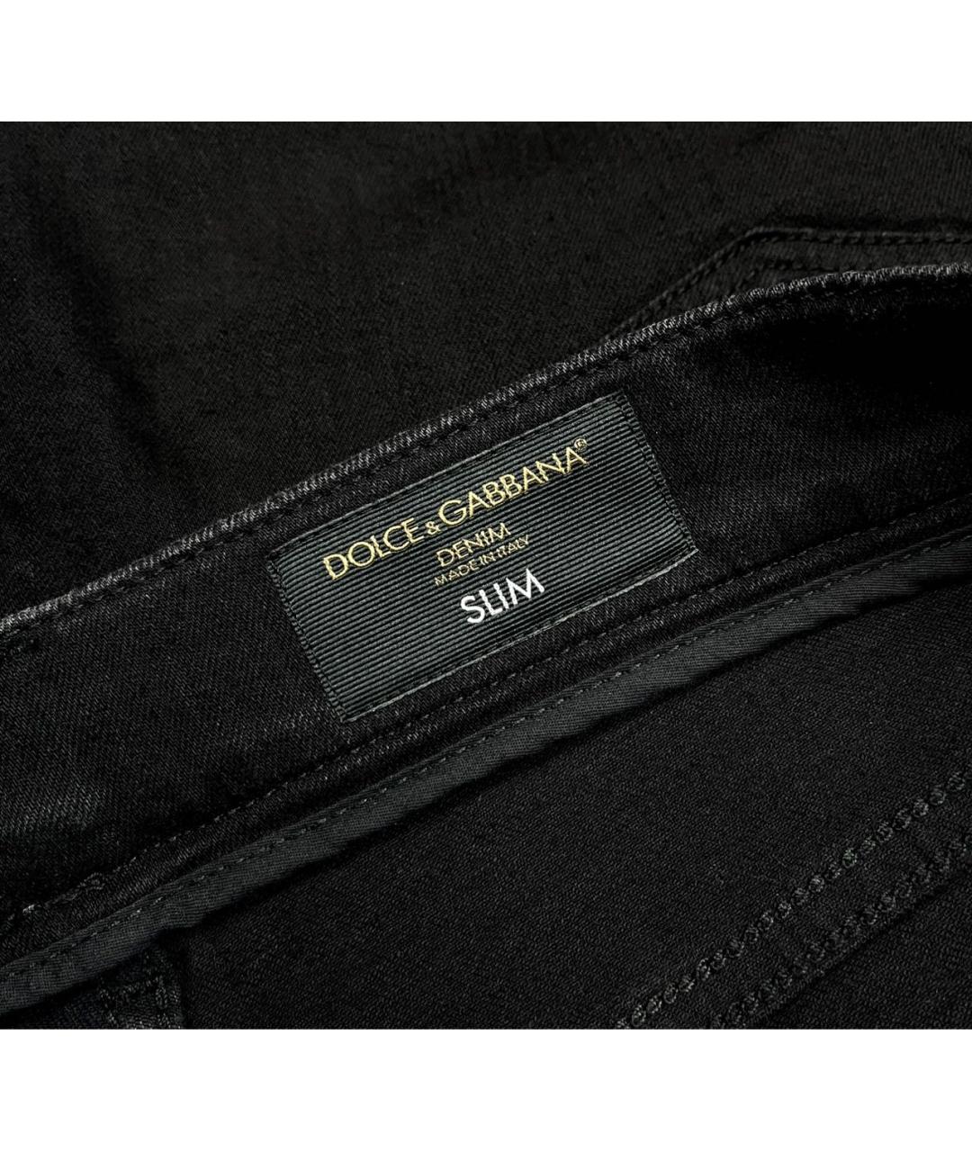 DOLCE&GABBANA Черные хлопко-эластановые джинсы скинни, фото 6