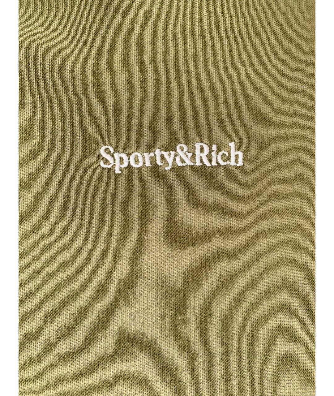 SPORTY AND RICH Хаки хлопковые спортивные брюки и шорты, фото 7