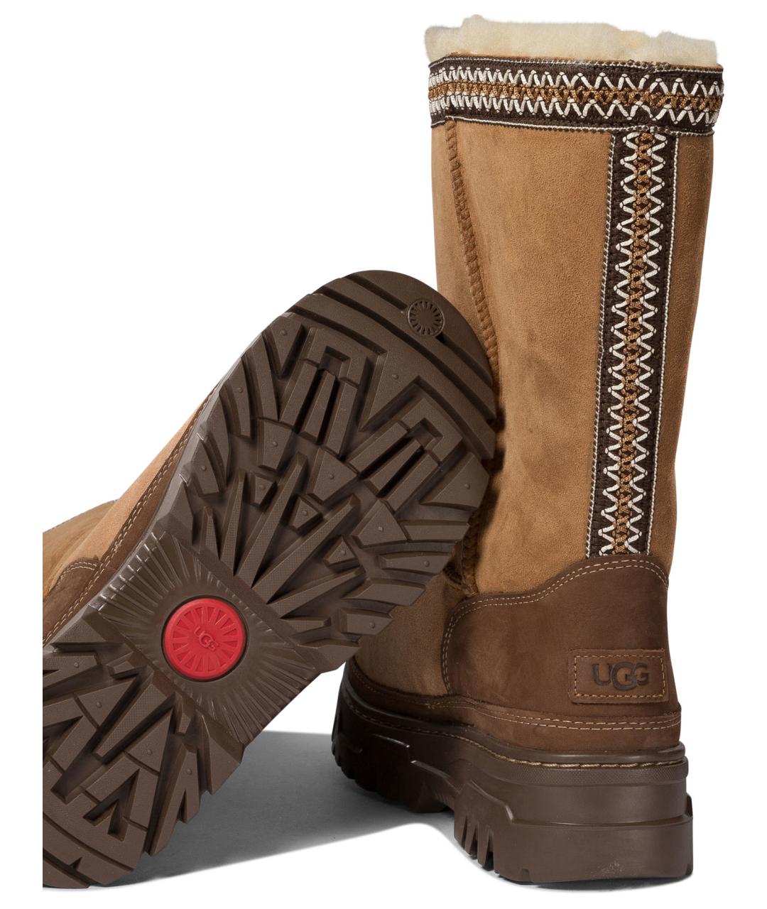 UGG AUSTRALIA Бежевые кожаные ботинки, фото 5