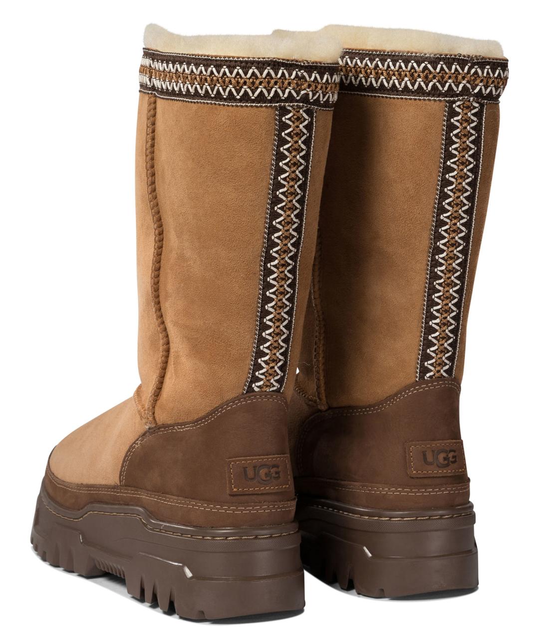 UGG AUSTRALIA Бежевые кожаные ботинки, фото 4