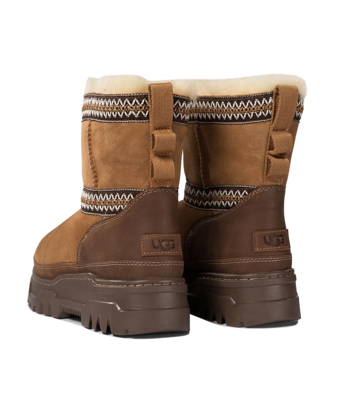 UGG AUSTRALIA Бежевые кожаные ботинки, фото 4