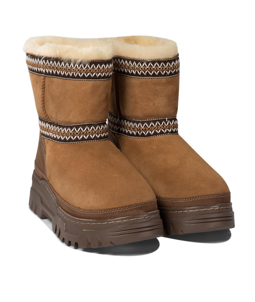 UGG AUSTRALIA Бежевые кожаные ботинки, фото 2