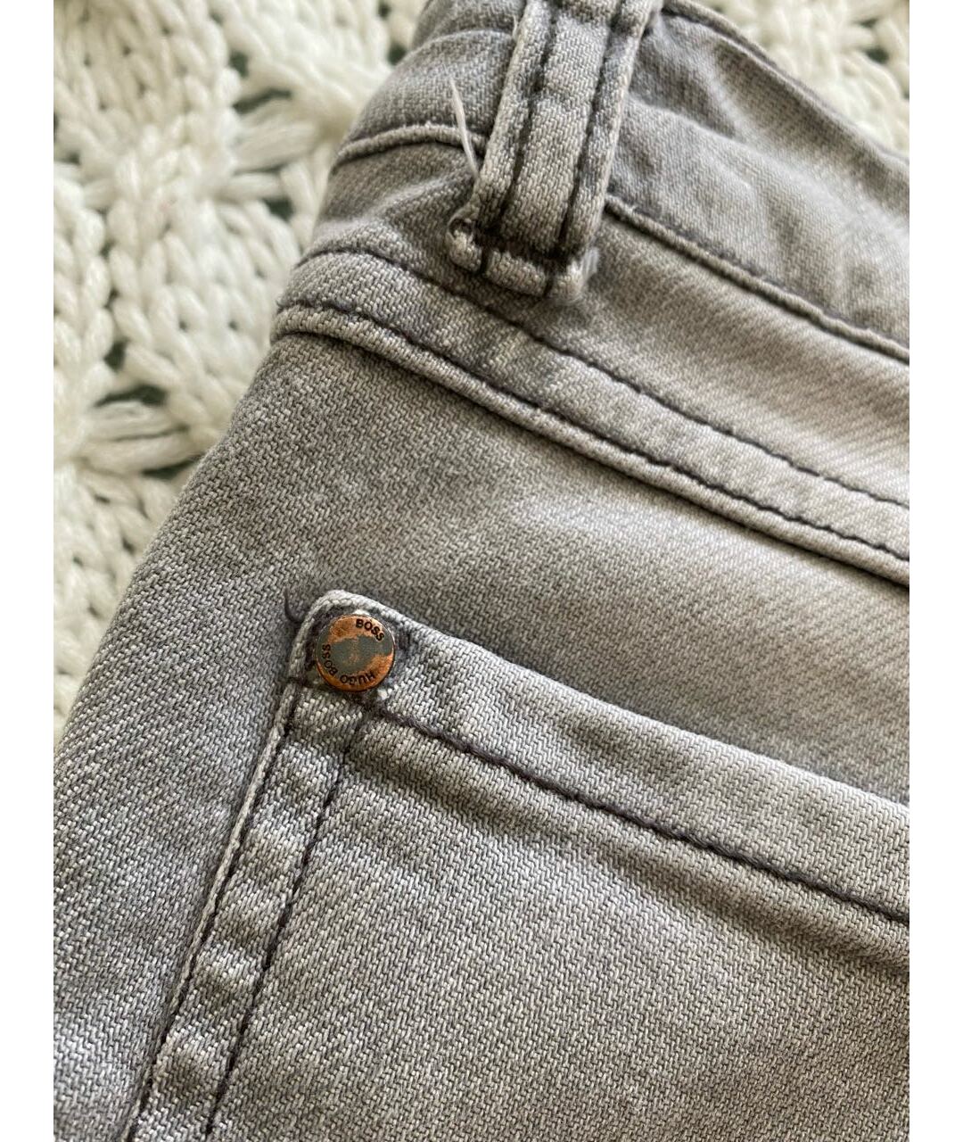 HUGO BOSS Серые хлопковые джинсы, фото 4