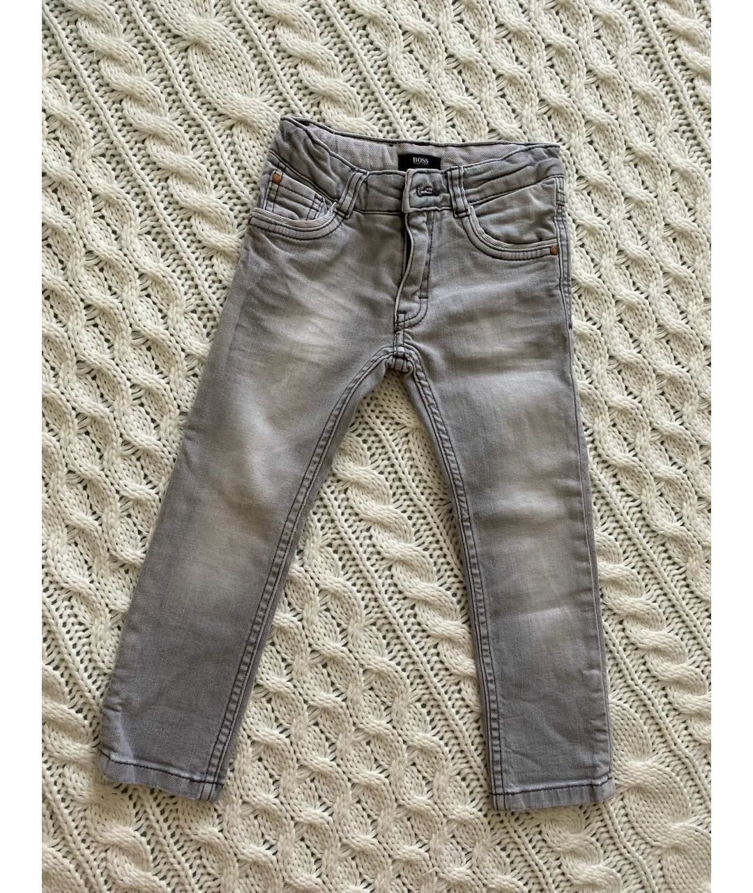 HUGO BOSS Серые хлопковые джинсы, фото 6