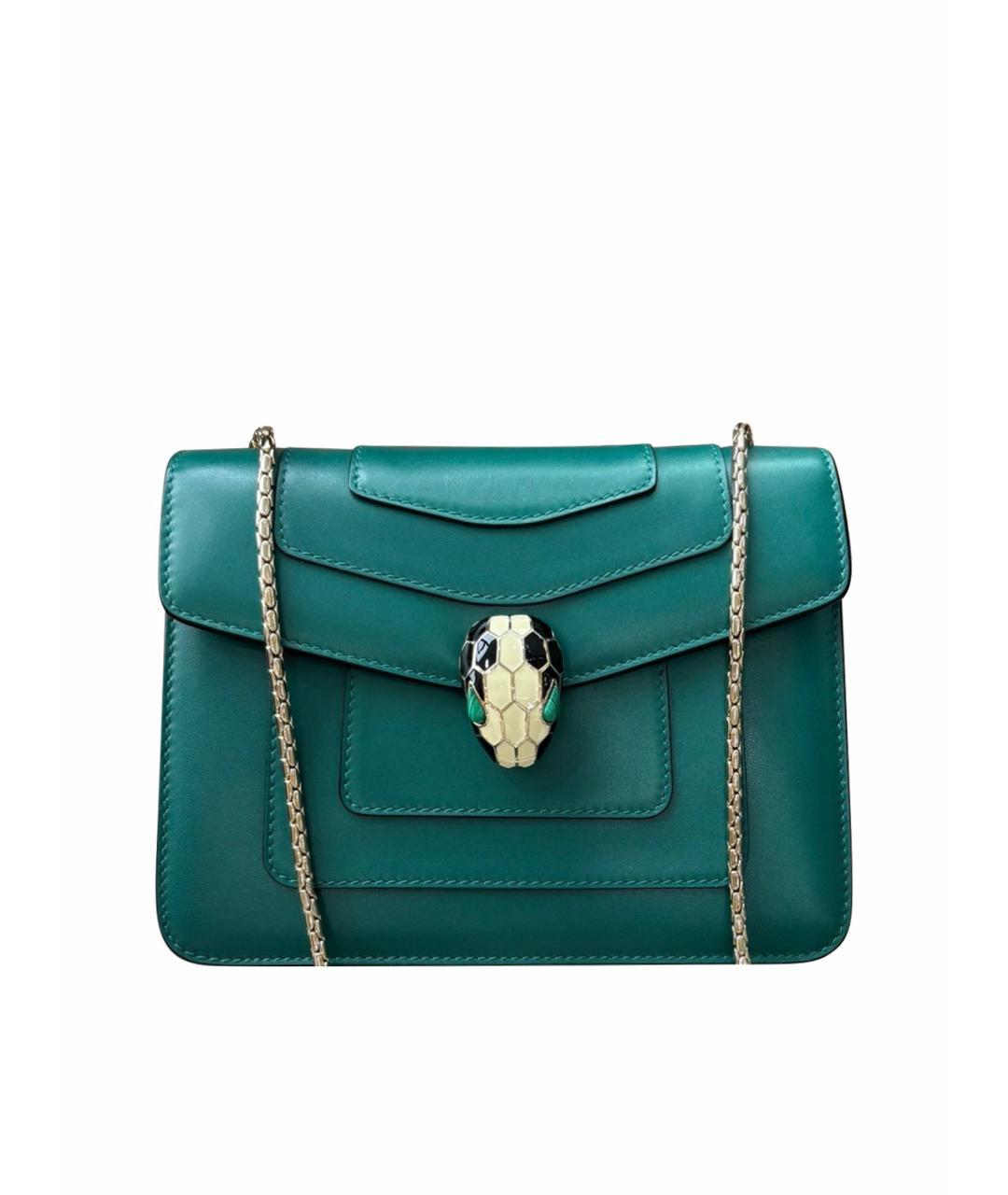 BVLGARI Зеленая кожаная сумка через плечо, фото 1